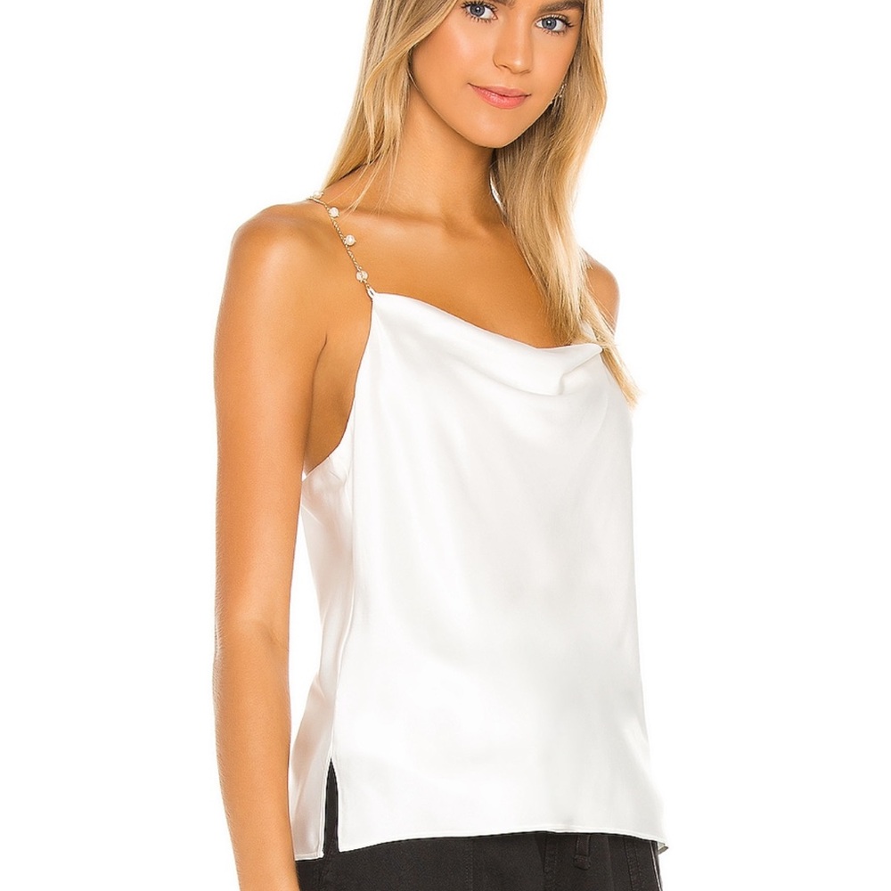 CAMI NYC The Busy Cami Top in White with Pearls